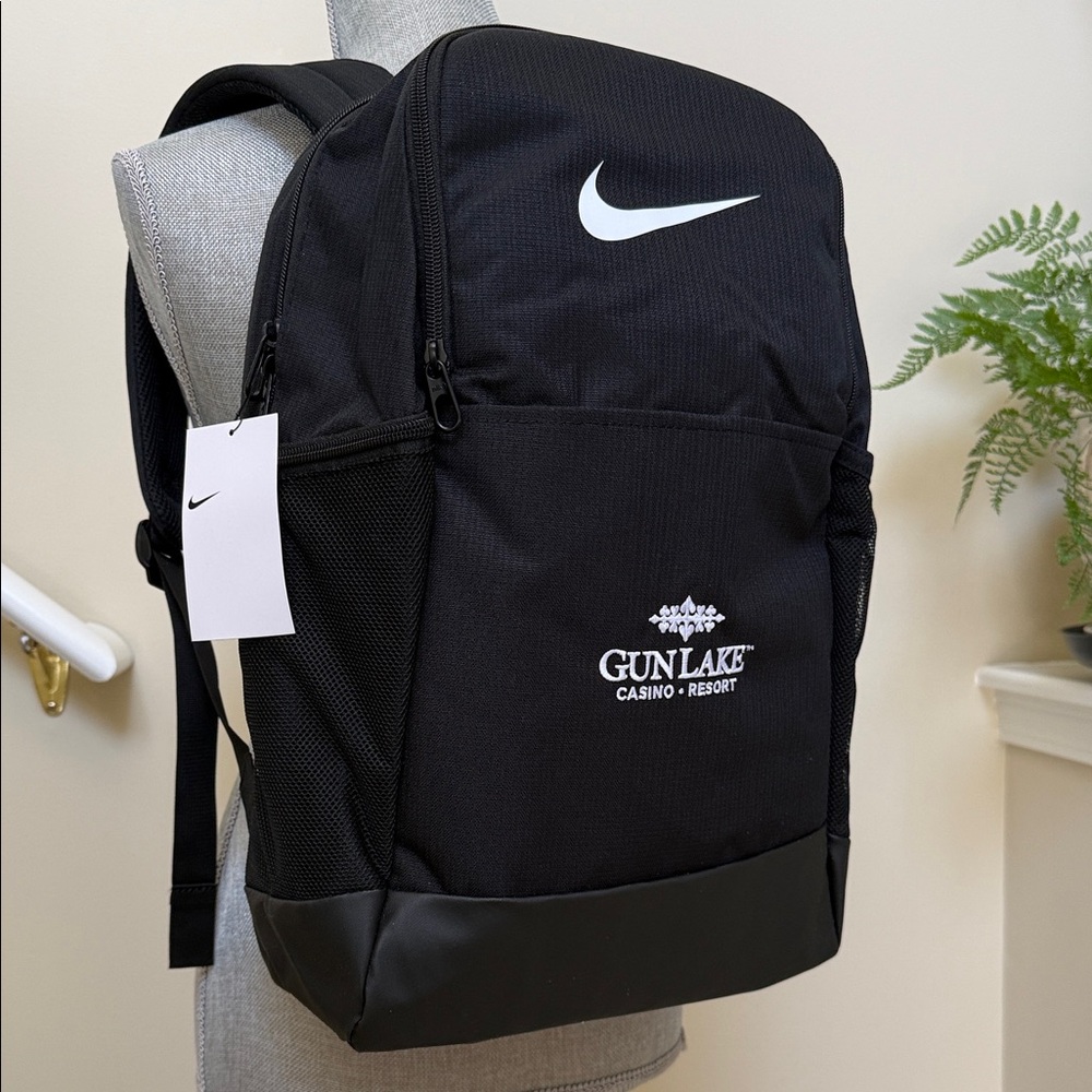 Nike Black Logo Gun Lake Casino Backpack for Men or Women.